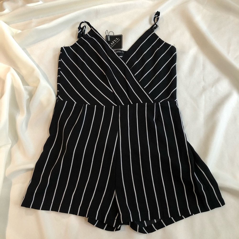Zaful striped cami romper